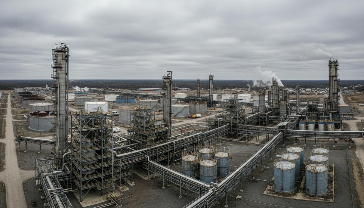 Промышленный комплекс по очистке редкоземельных элементов с массивными металлическими конструкциями