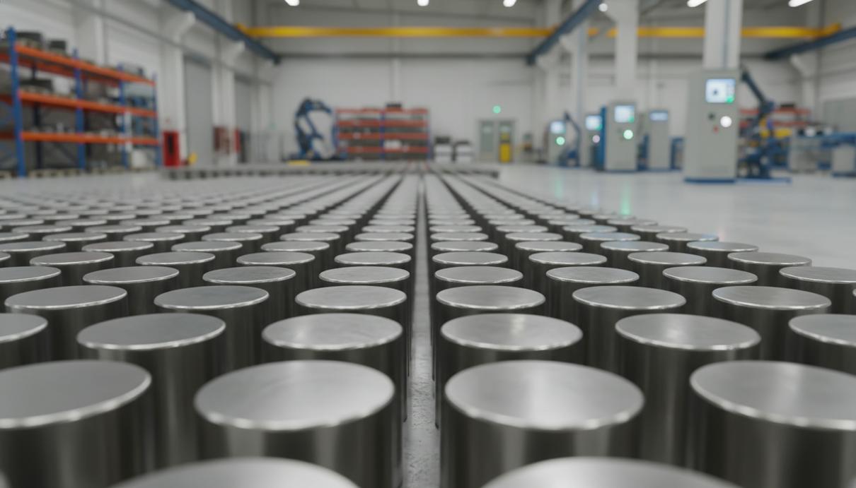 Металлические блоки промышленных редкоземельных магнитов на складе готовой продукции