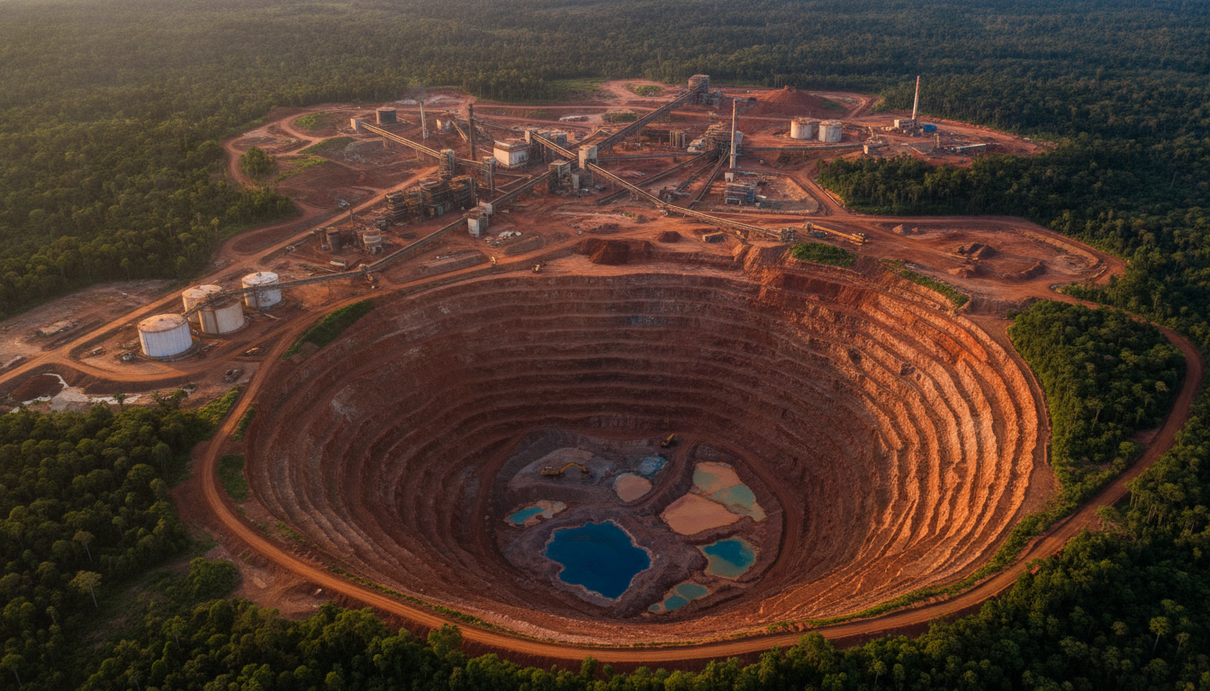 Sumitomo профинансирует покупателей своей доли в никелевом проекте на Мадагаскаре Промышленный комплекс никелевого рудника и карьеры с террасами на фоне тропических лесов Мадагаскара